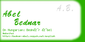 abel bednar business card